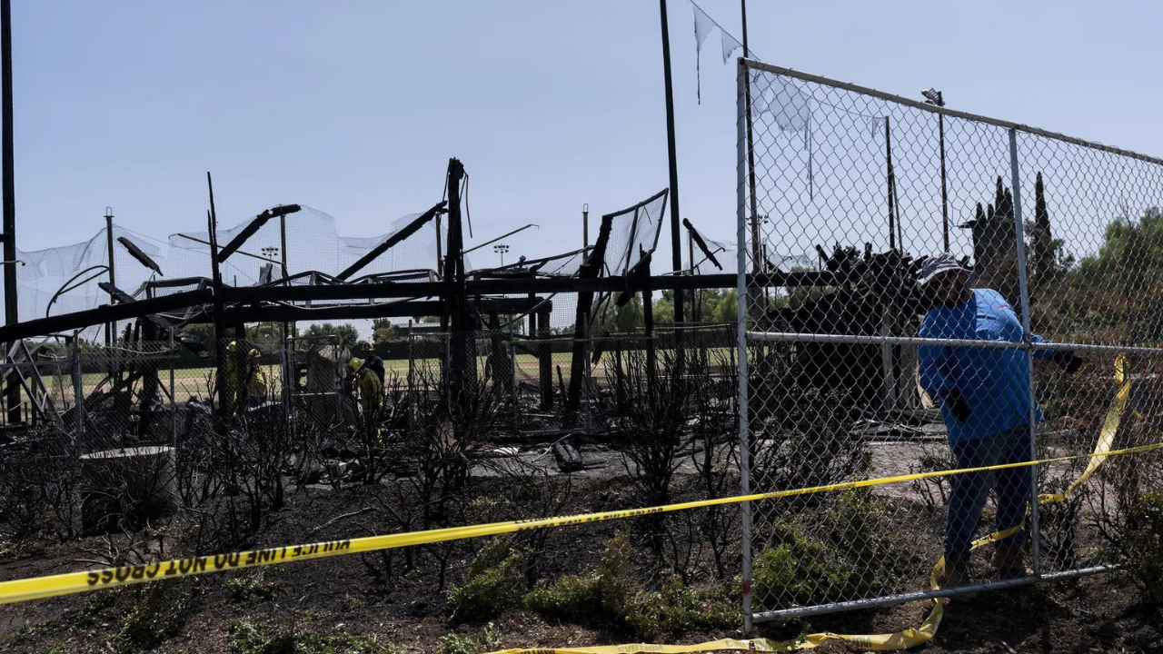 Historic 'League of their own' ballpark burns down in California