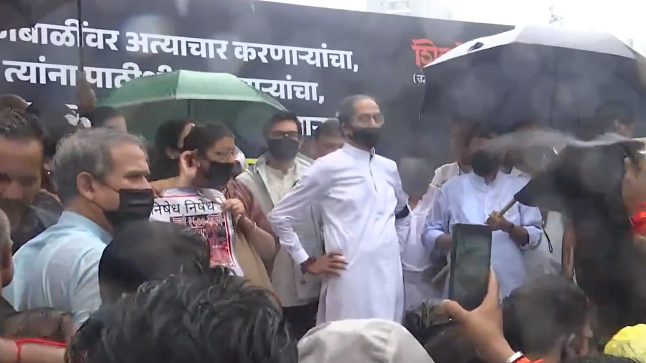 Badlapur assault: Shiv Sena (UBT), NCP protest wearing black bands
