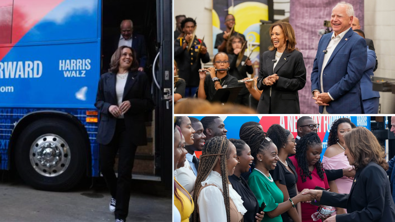 US elections: Harris and Walz's bus tour - VP and running mate visit Georgia in bid to sway GOP strongholds