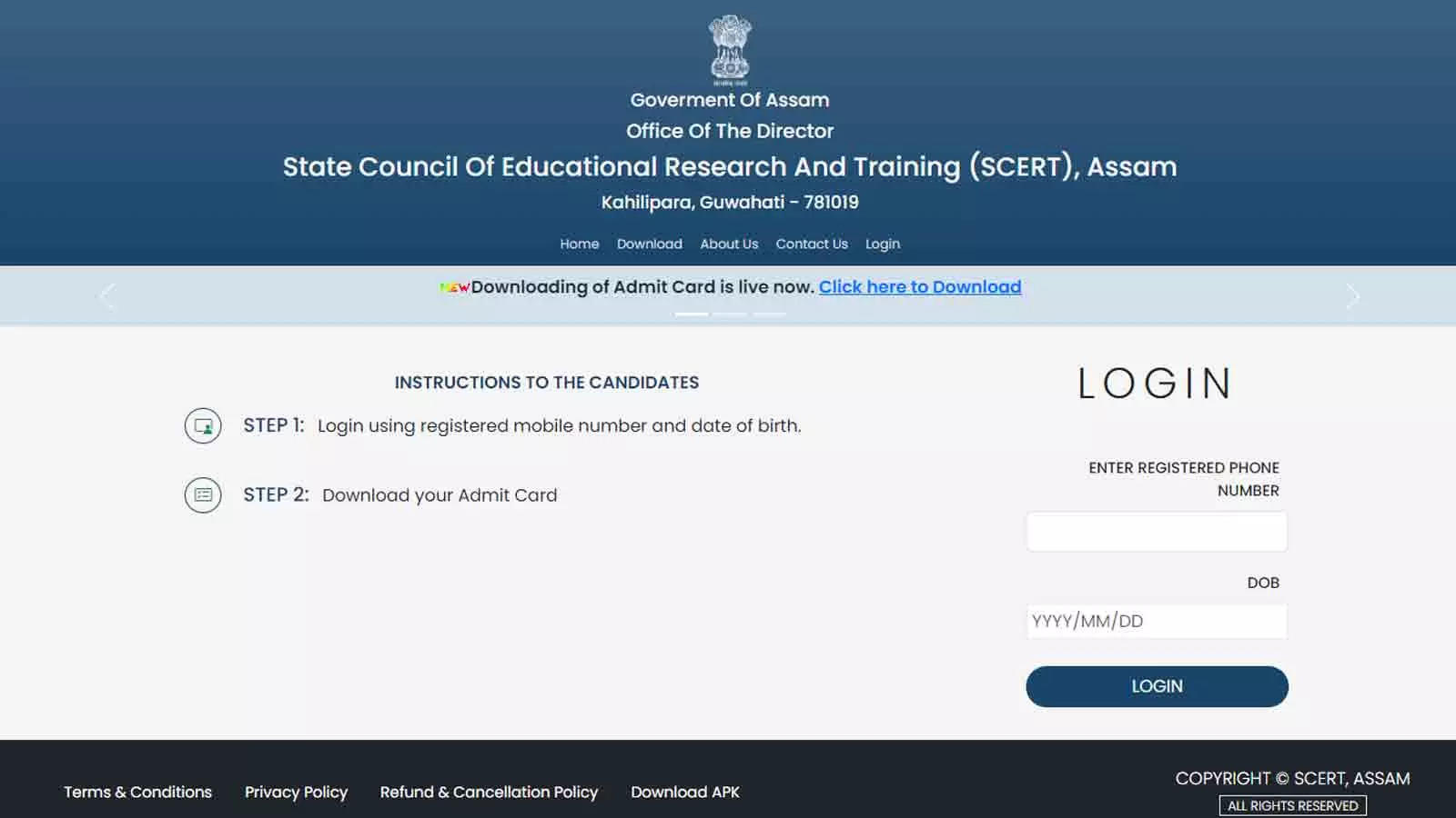 SCERT Assam Releases D.El.Ed Entrance Exam Admit Card 2024: Direct Link