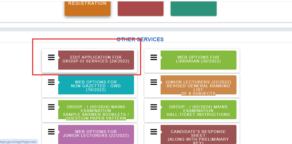 TSPSC Group 3 Services Correction Window Opens: Check direct link here