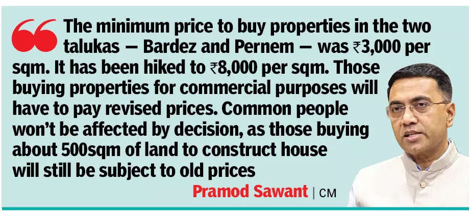 Govt hikes land prices in Bardez, Pernem by 130%