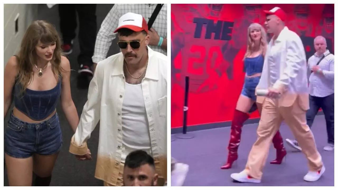 Taylor Swift and Travis Kelce shut down break-up rumours; hold hands as they leave Arrowhead Stadium together - WATCH | Filmymeet