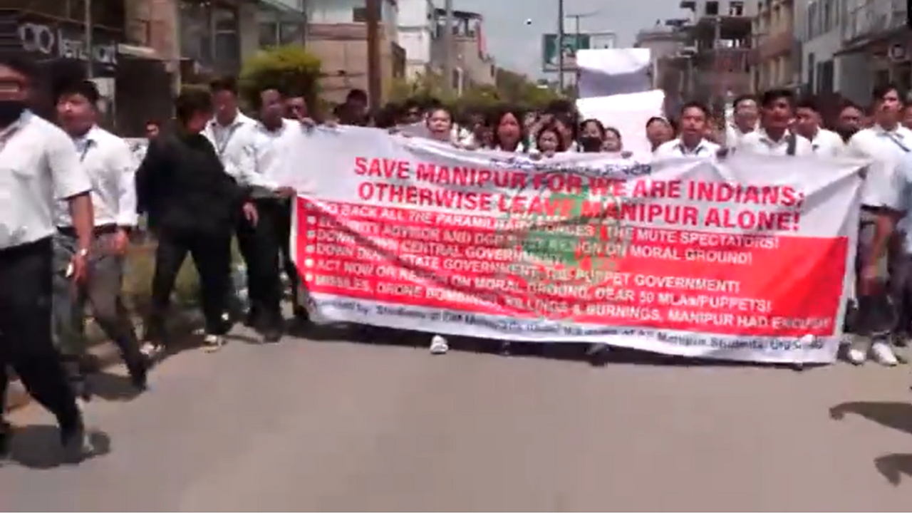 Students protest over violence in Manipur, call for resignation of DGP and security advisor