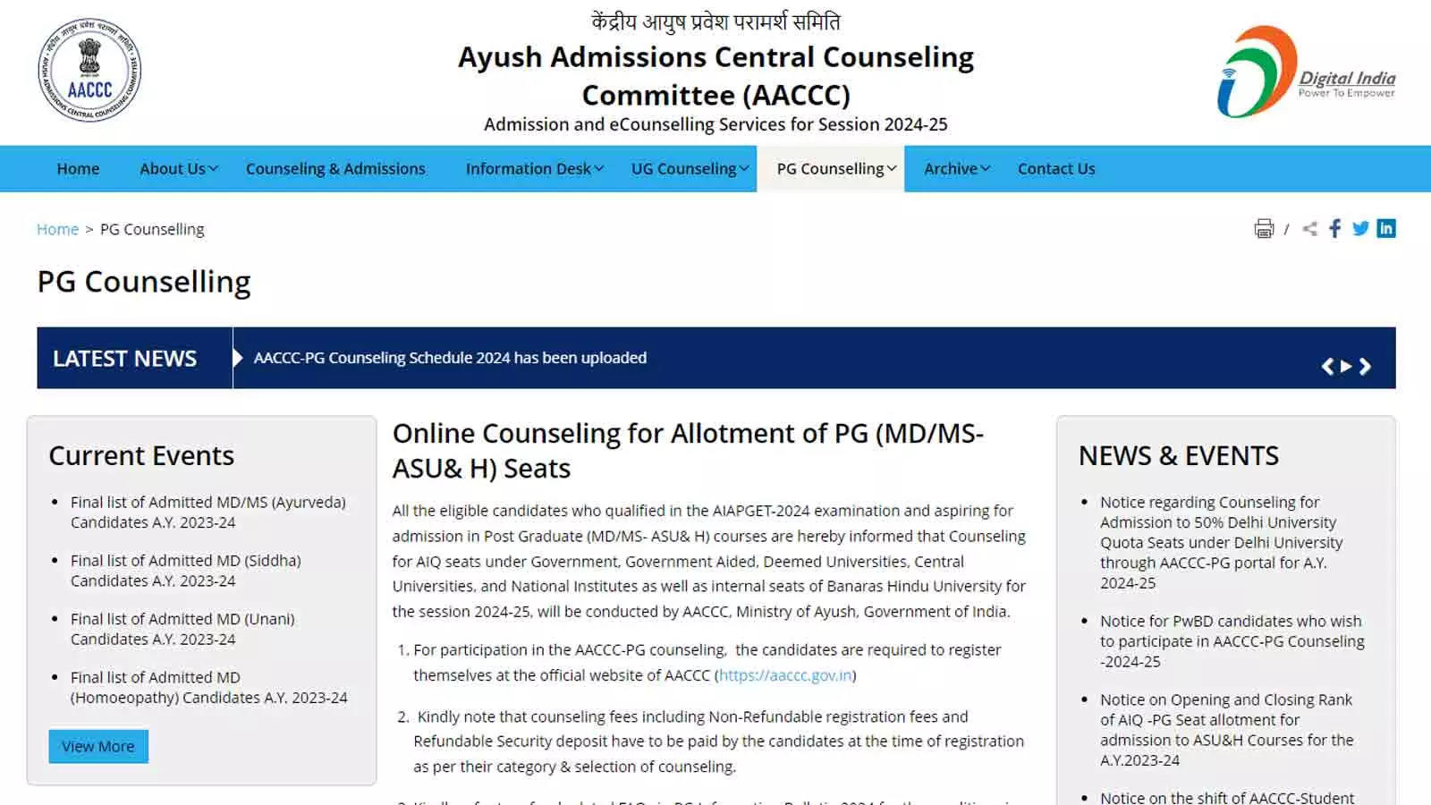 AIAPGET 2024 Counselling Schedule Released At Aaccc.gov.in: Key Dates ...