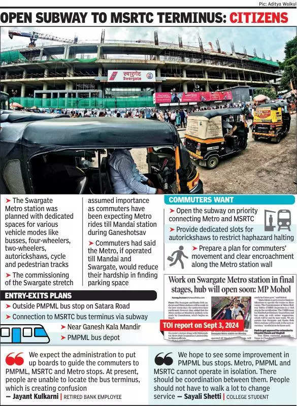 Swargate Metro station set to open soon, commuters want proper plan to avoid chaos on Jedhe Chowk