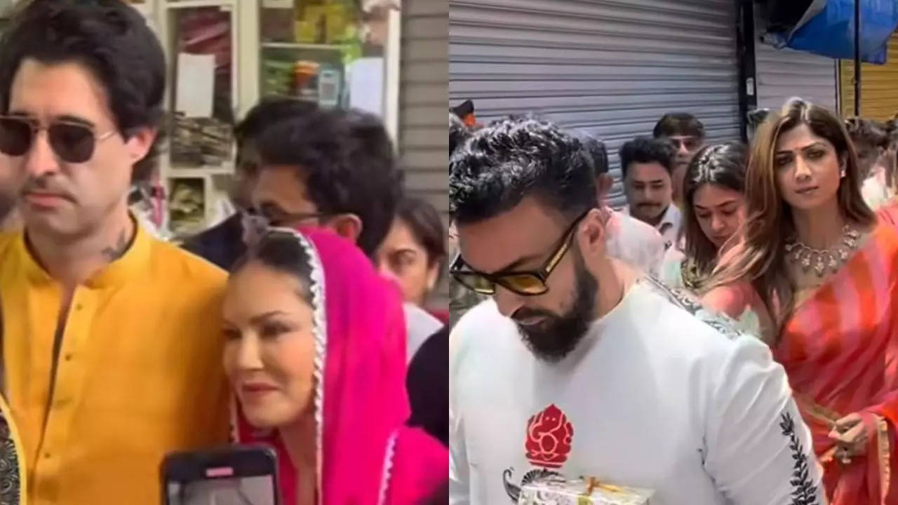 WATCH: Sunny Leone-Daniel Weber, Shilpa Shetty-Raj Kundra and others seek blessings at Lalbaugcha Raja | Hindi Movie News Filmymeet