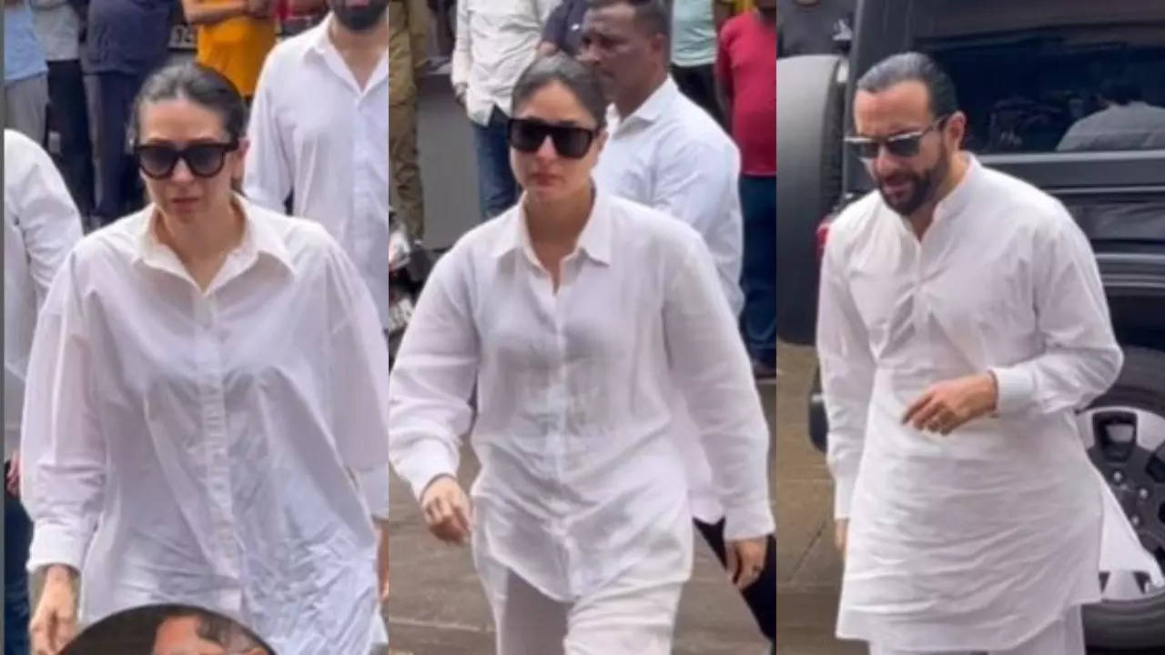 Kareena Kapoor Khan, Saif Ali Khan, Karisma Kapoor arrive for Malaika Arora's father Anil Mehta's funeral - VIDEO | Hindi Movie News Filmymeet