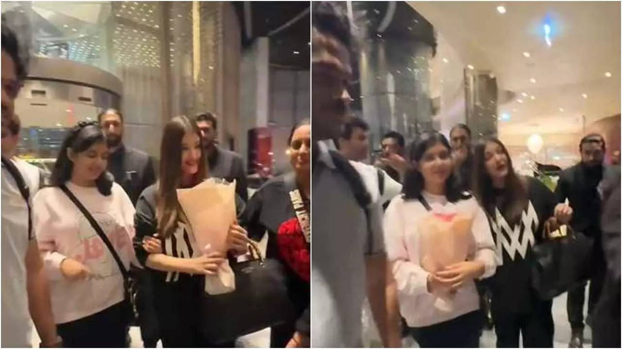 Aishwarya Rai Bachchan and daughter Aaradhya Bachchan arrive in Dubai for SIIMA 2024 awards | Hindi Movie News Filmymeet