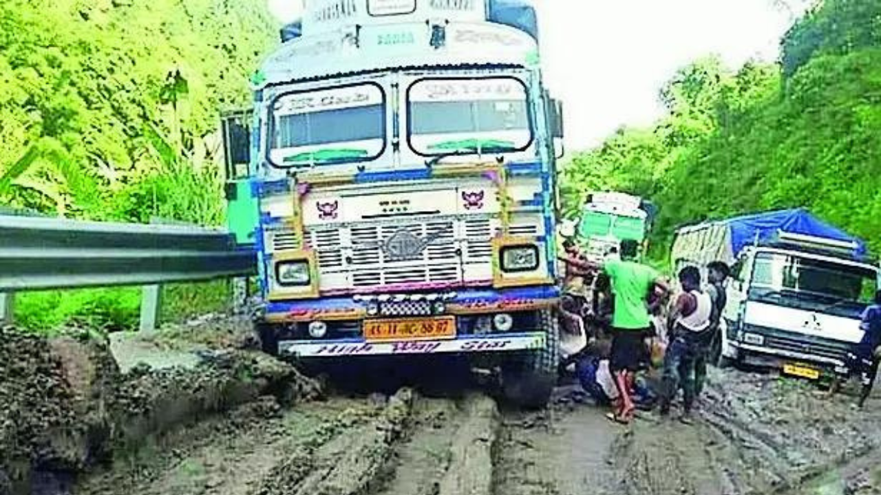 Trucks stranded on broken NHs, Mizoram stares at shortage of fuel, essential items