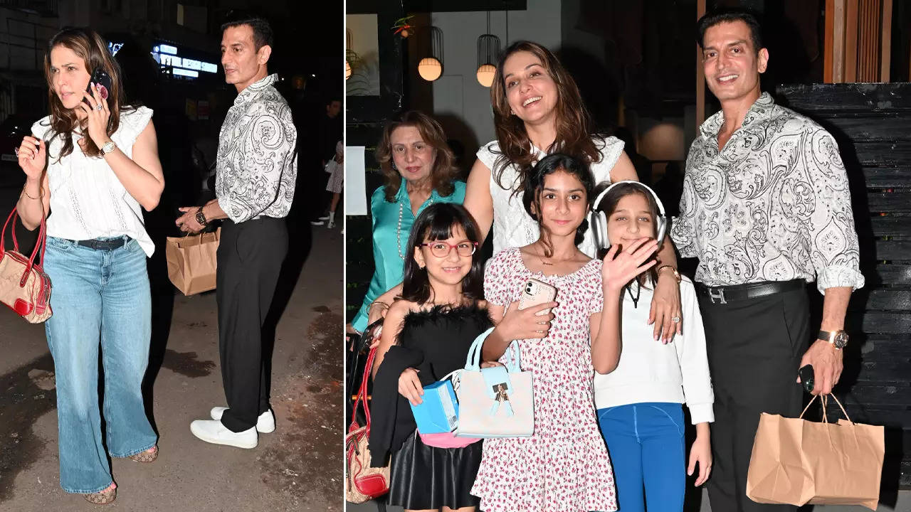 Isha Koppikar steps out for a dinner date with her daughter and ex-husband Timmy Narang post their divorce | Hindi Movie News Filmymeet