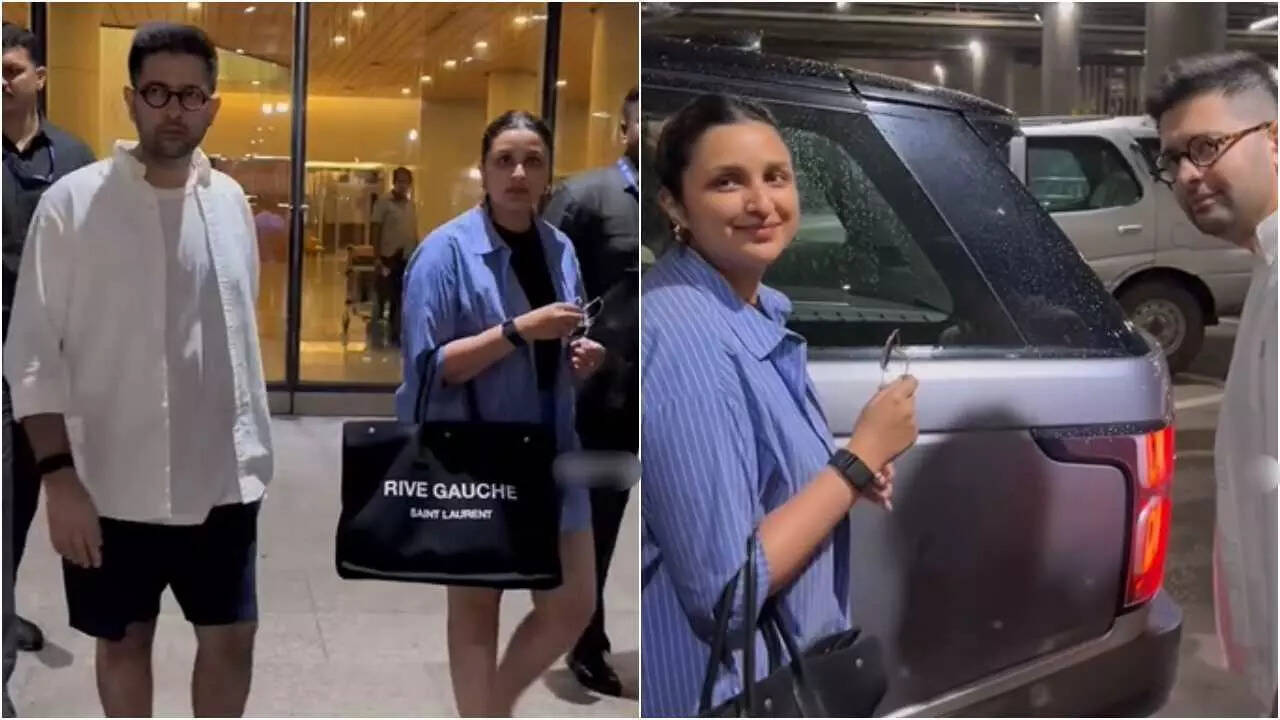 Parineeti Chopra, Raghav Chadha return to Mumbai