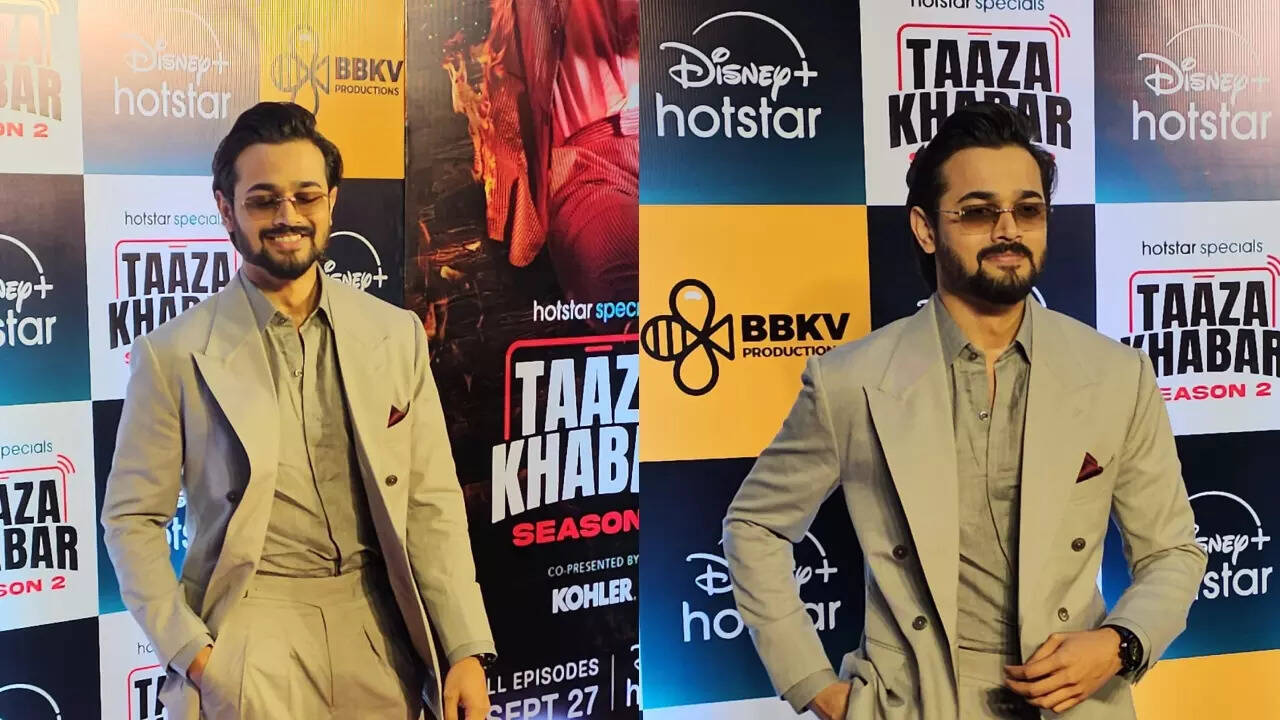 Bhuvan's stylish entry at ‘Taaza Khabar 2’ screening