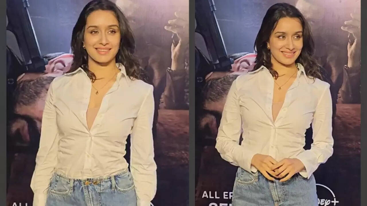 Shraddha shines in a simple look at 'Taaza Khabar 2'screening