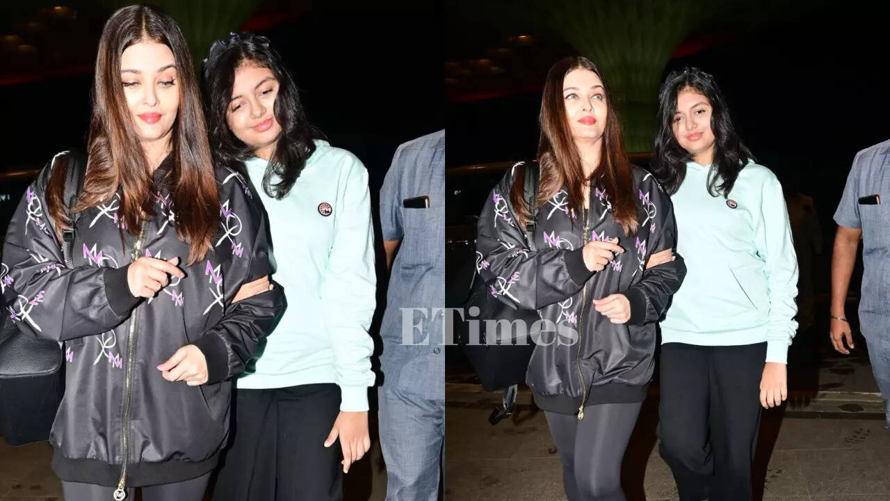 Aishwarya and daughter Aaradhya leave for Dubai