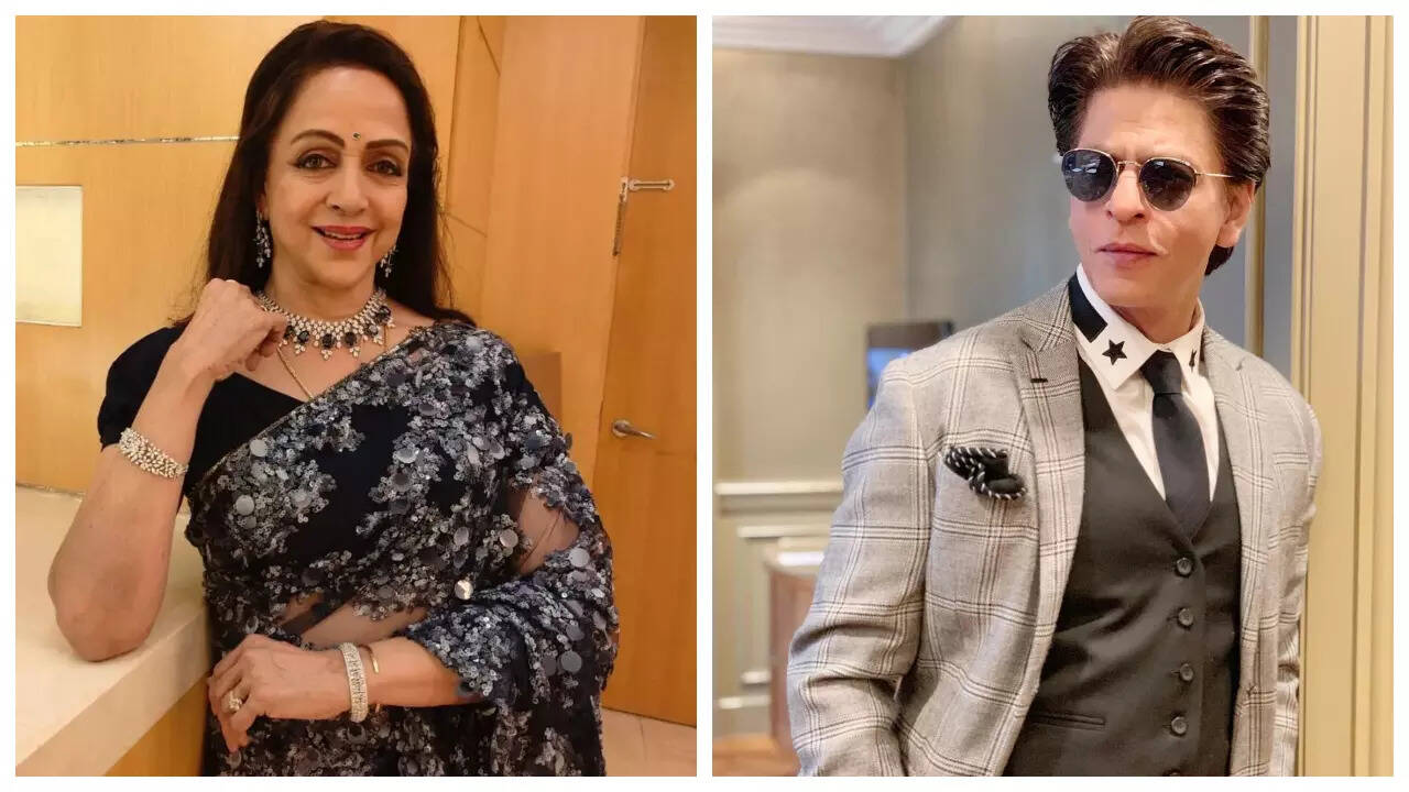 Hema Malini takes a promise from SRK to visit Mathura