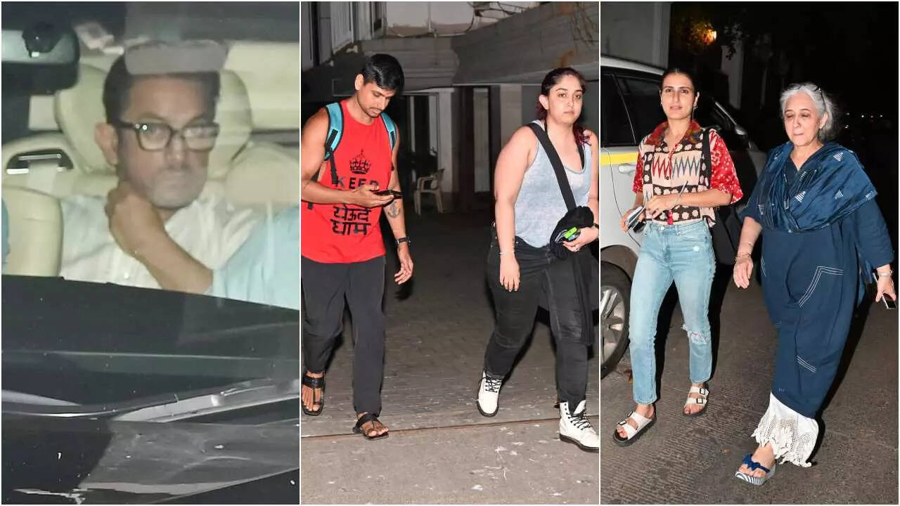 Aamir, Ira, Fatima visit Reena's house after father's passing