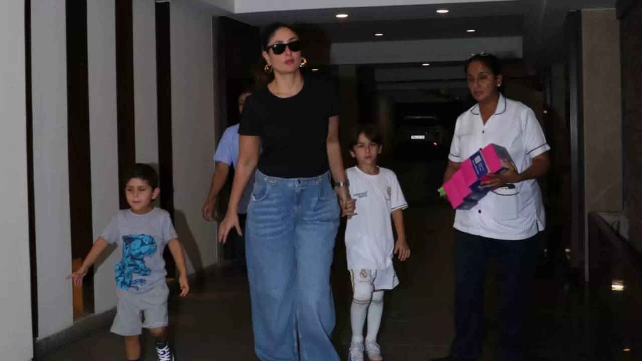 Taimur and Jeh accompany Bebo for Guriq's birthday