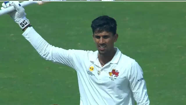 Tanush Kotian scores a fifty and century batting at No.8 for Mumbai