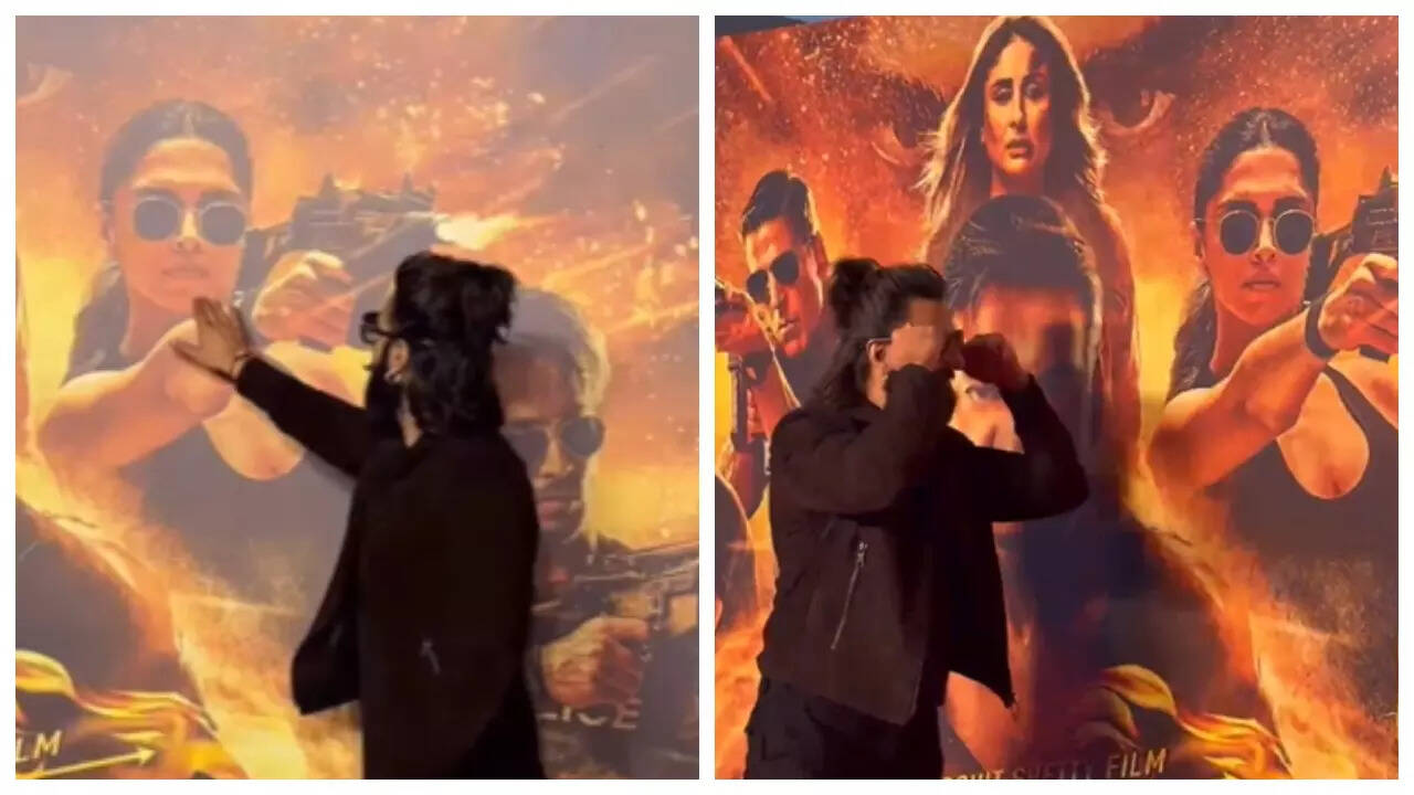 Ranveer Singh kisses wife Deepika's poster