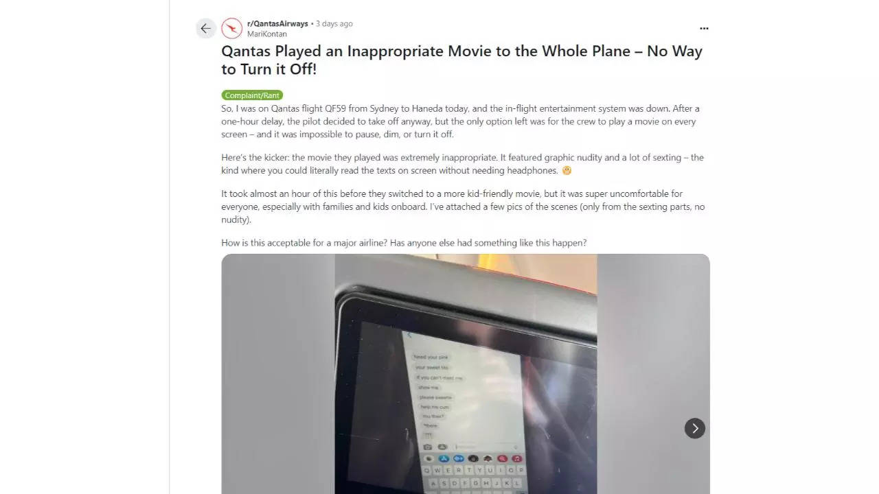 Des films pour adultes sont diffusés sur tous les écrans sur les vols Qantas; La compagnie aérienne s'excuse thumbnail