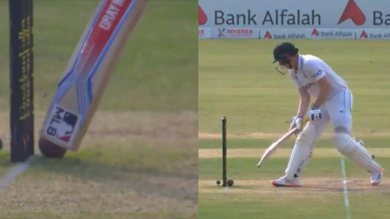 Watch: Ball hits wicket but bails remain intact, Brook survives