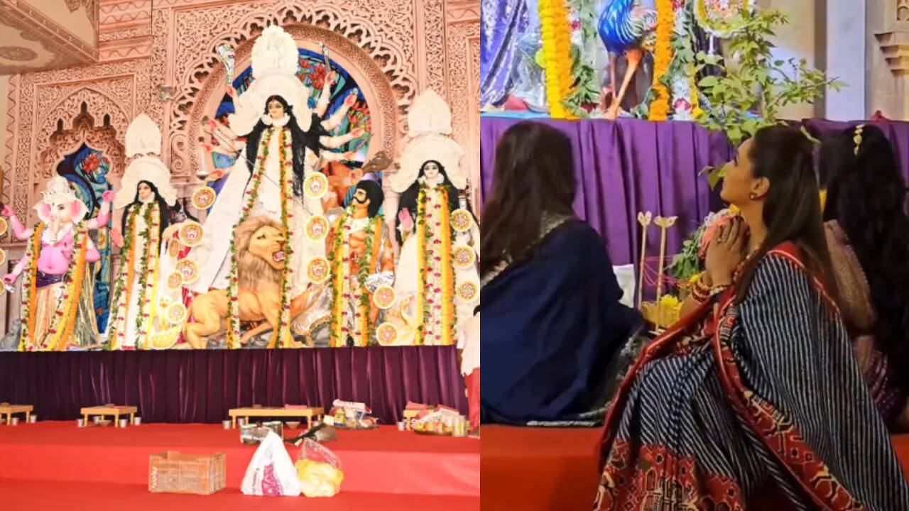 Rani immerses in devotion during Durga Puja celebration