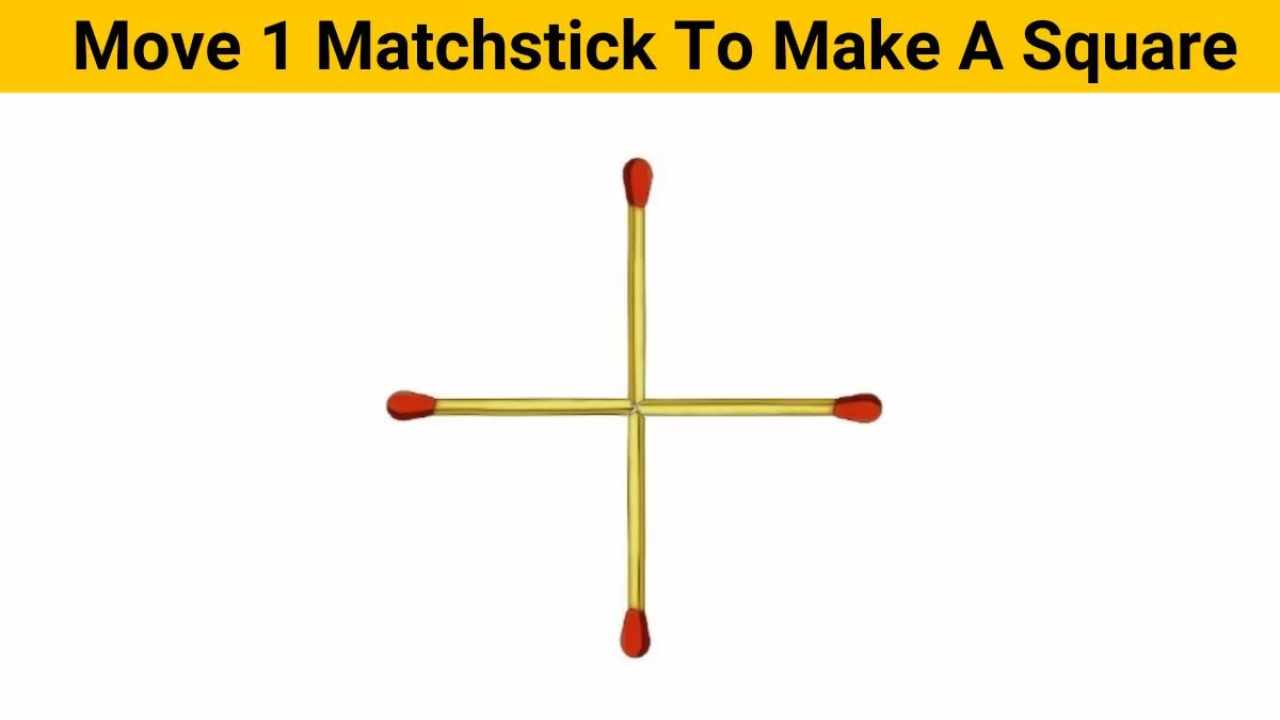 Optical Illusion: Only the smartest in the room can make a square by moving only 1 matchstick