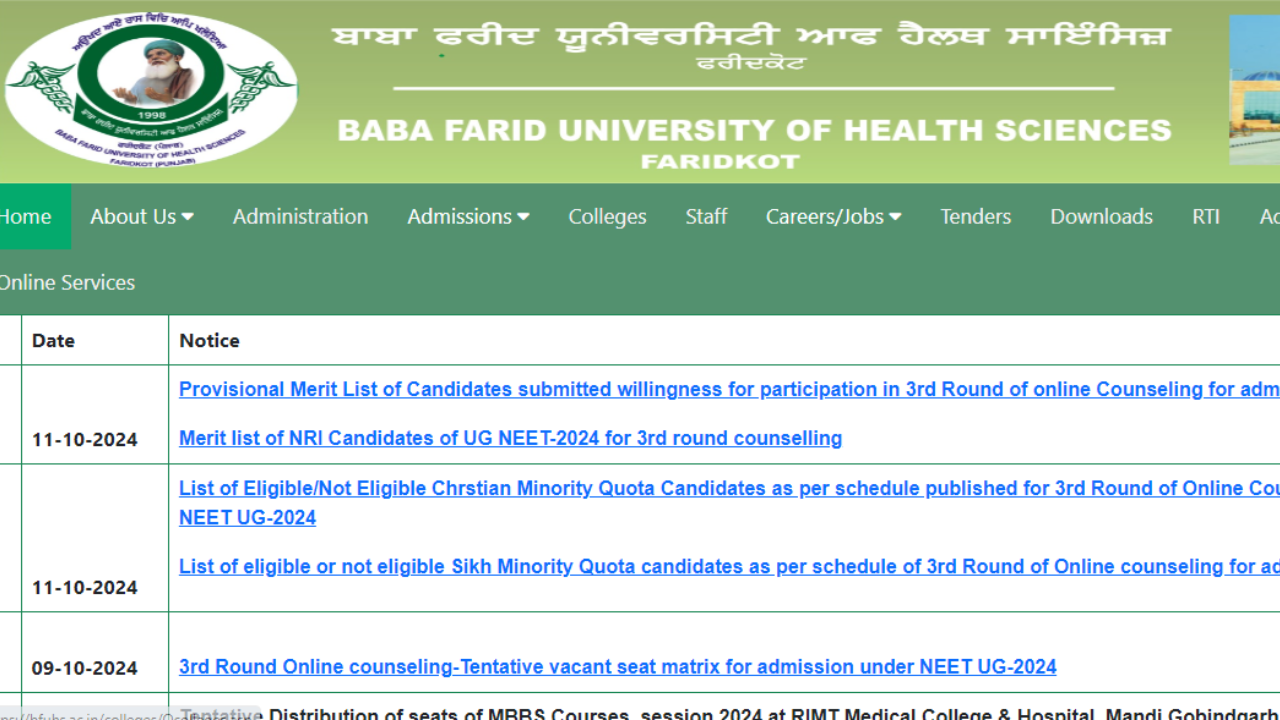 Punjab NEET UG Counselling 2024: Round 3 provisional merit list out, steps to check