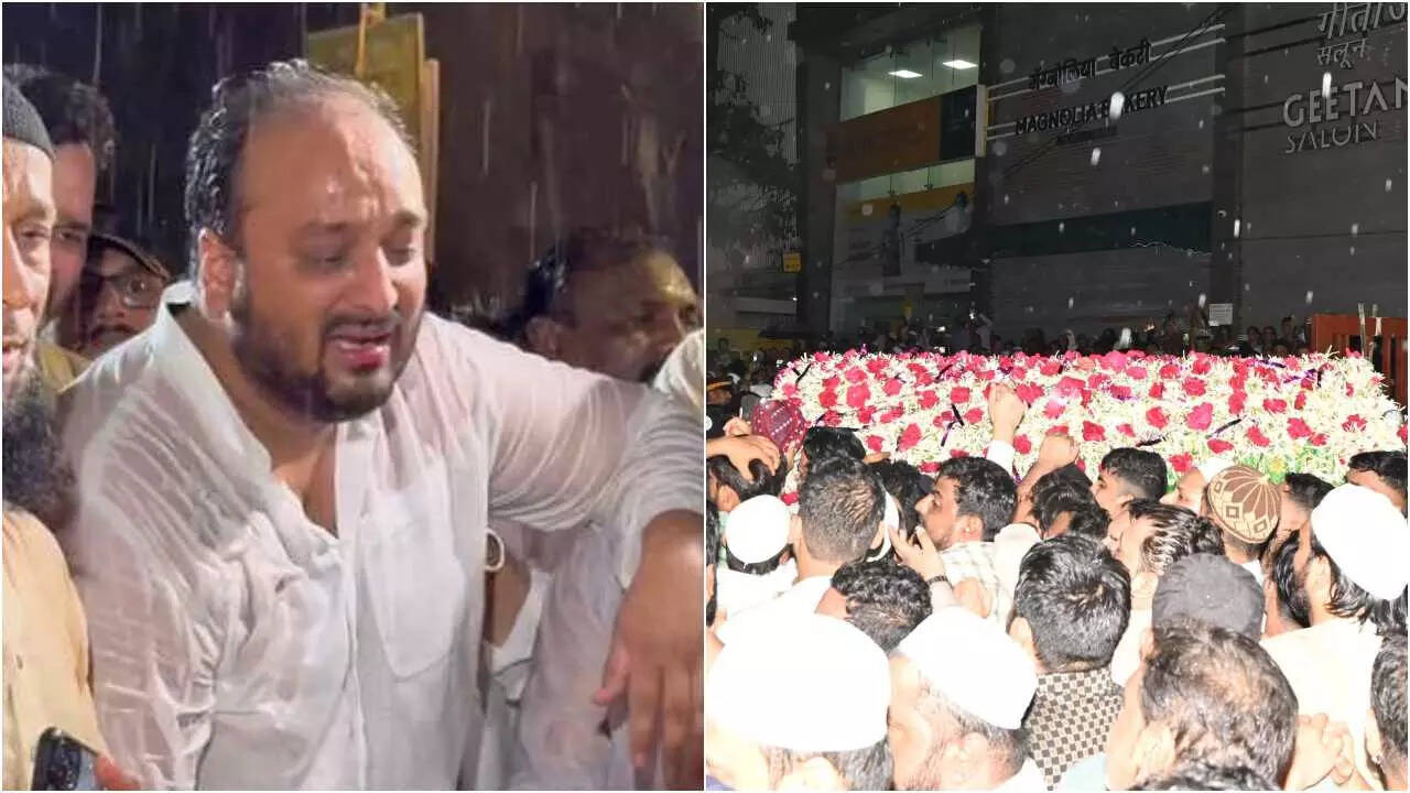 Zeeshan inconsolable during Baba Siddique's Janaza