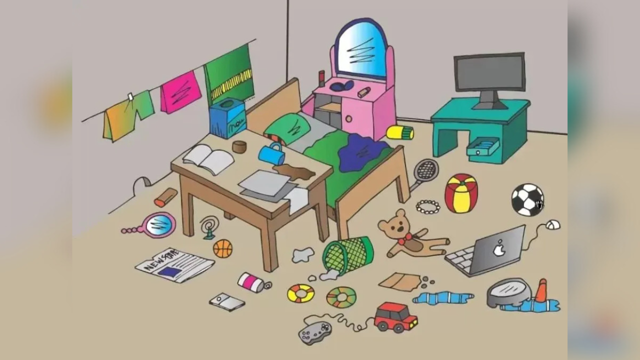 Only a clever person can spot the spider in this messy room in under 7 seconds