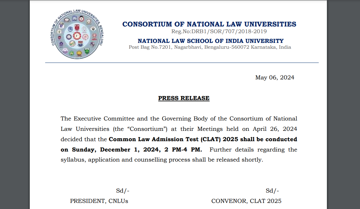 CLAT 2025 registration deadline extended till Oct 22, exam on Dec 1: Here's the direct link to apply