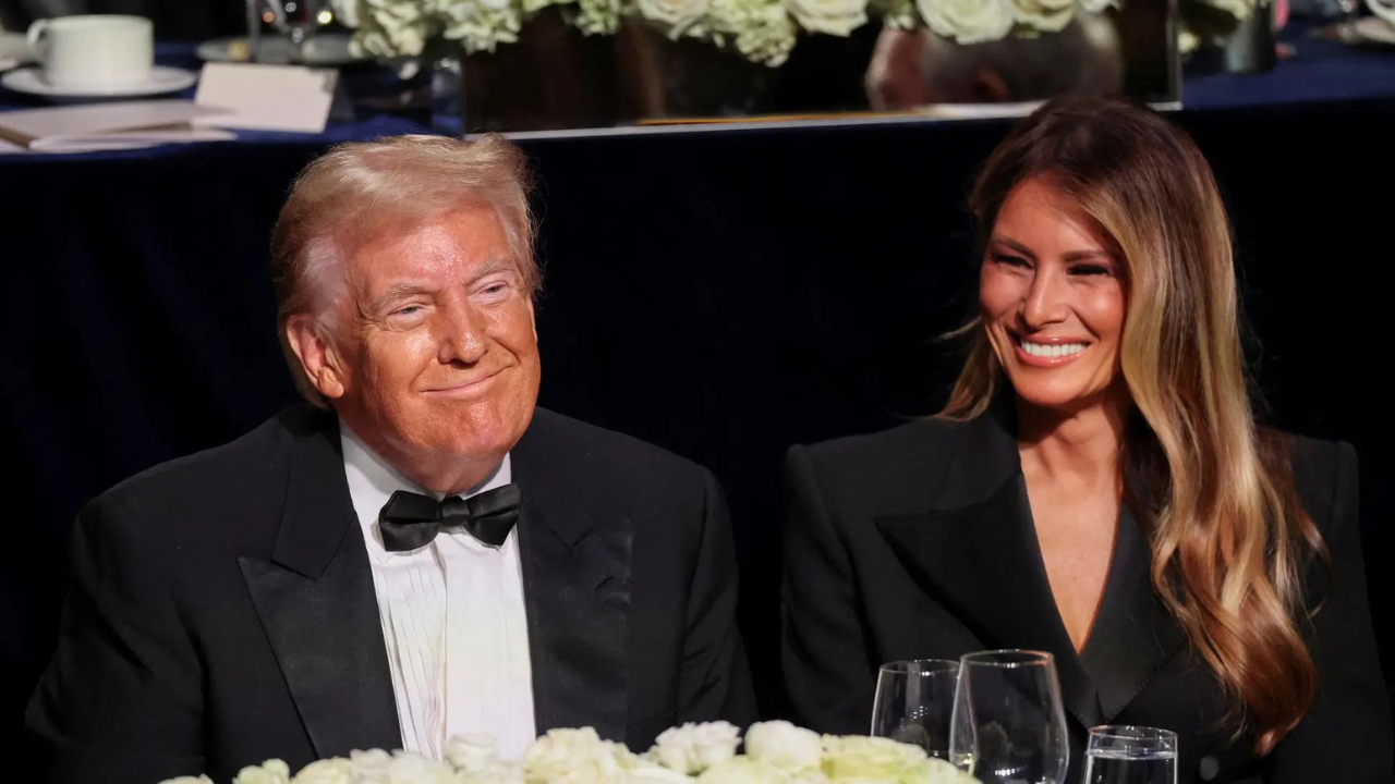 Melania, Donald Trump make rare public outing together at Al Smith dinner