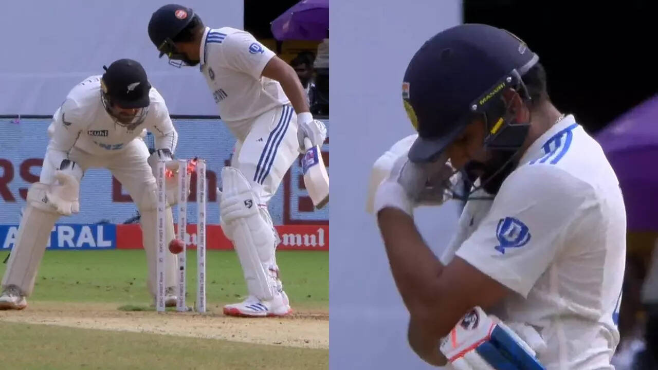 Unlucky! Rohit left in disbelief after his dismissal. Watch