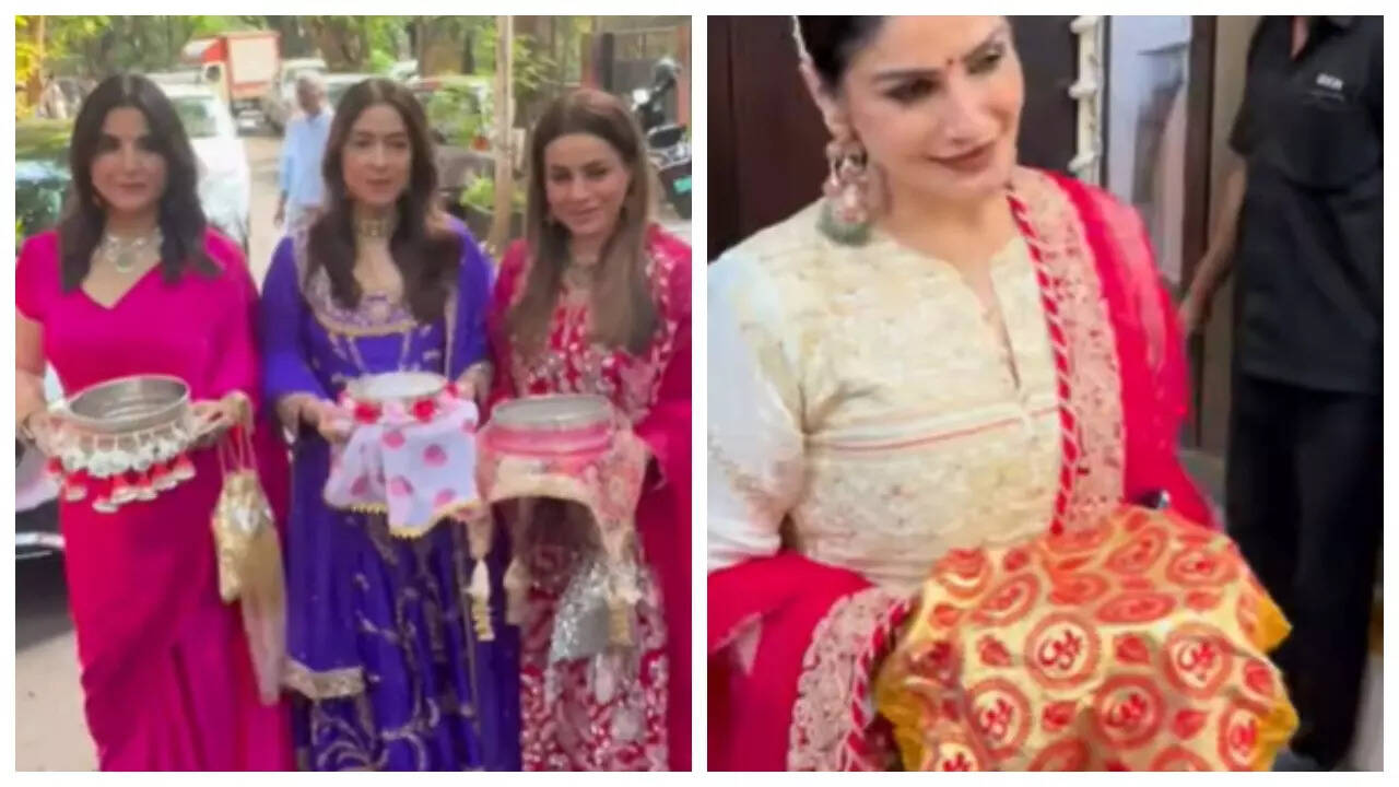 Raveena, Shilpa, Mira arrive at Sunita Kapoor’s house