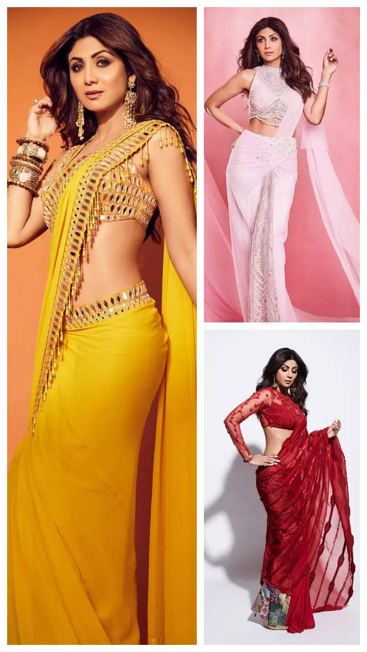 Shilpa inspired saree looks for your Karwa Chauth