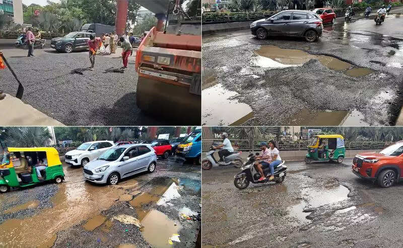 Wet dawn & rainy evening leave Bengaluru roads in a mess