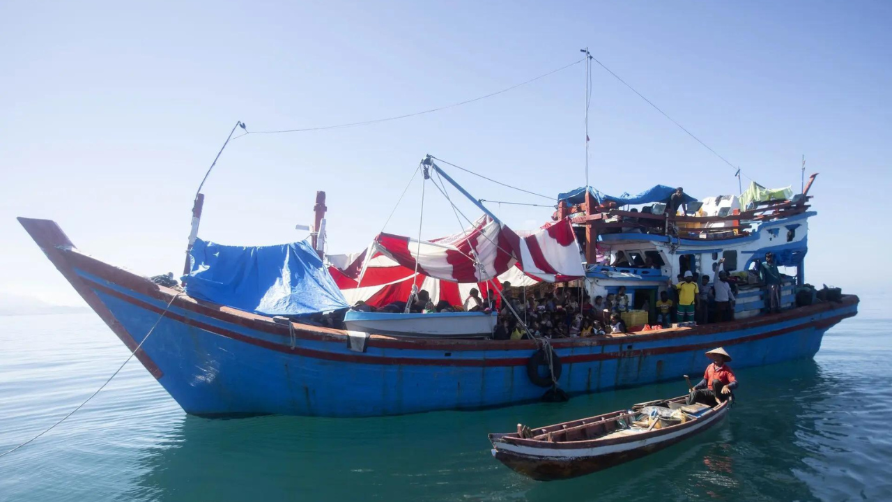 About 140 Rohingya Muslims on wooden boat off Indonesia's coast as residents refuse to let them land