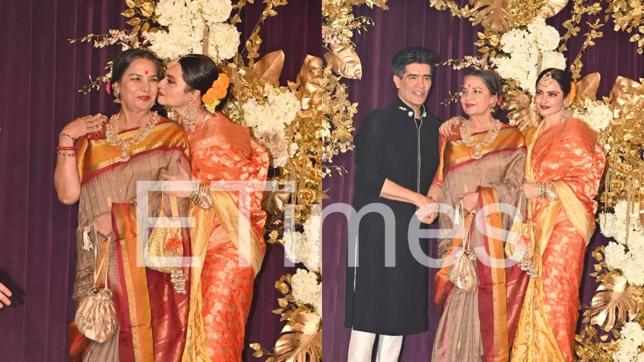 Rekha kisses Shabana Azmi at Diwali bash: PICS