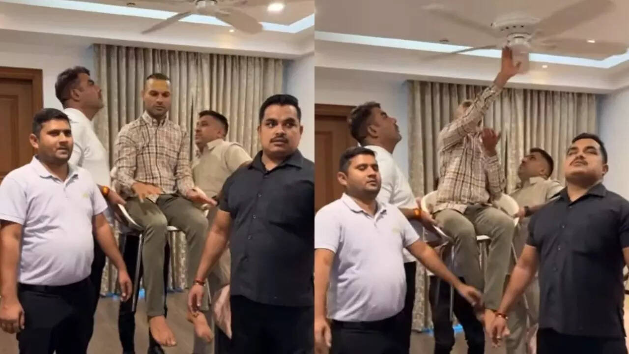 Watch: Dhawan turns 'Baba', stops fan with fingers