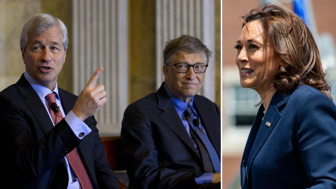 Bill Gates, Jamie Dimon indicate support for Harris against rampaging Trump