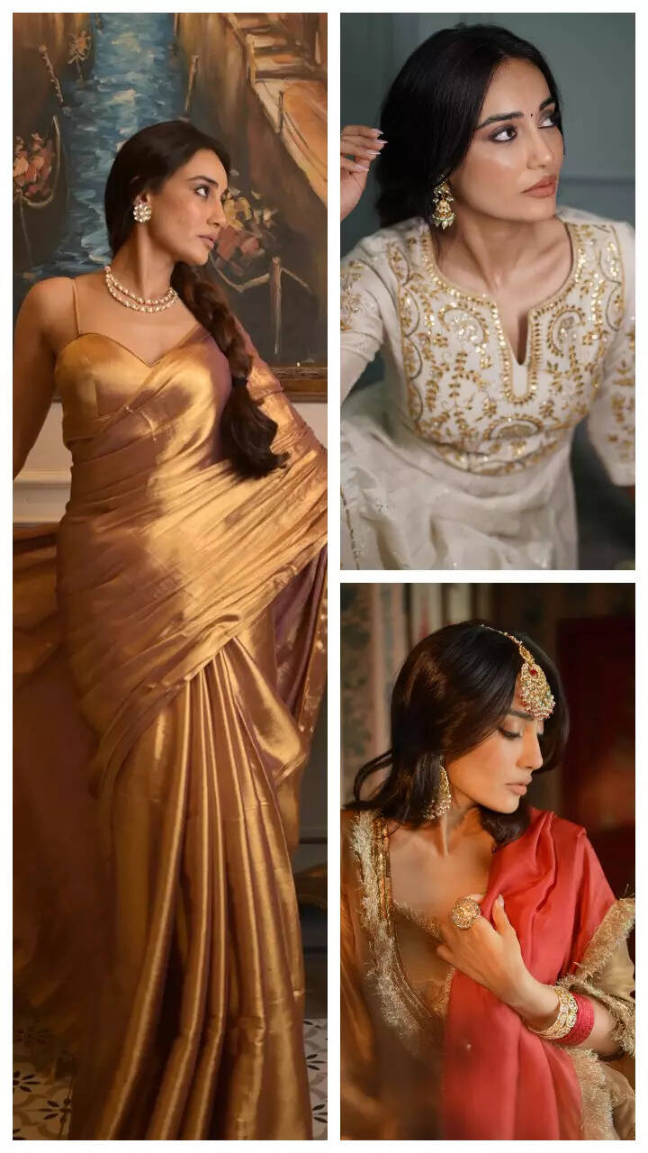 New Bride Surbhi Jyoti inspired Dhanteras looks