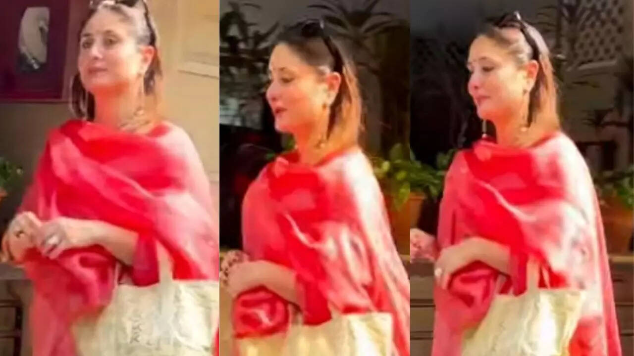 Kareena Kapoor shines in a pink suit on Dhanteras