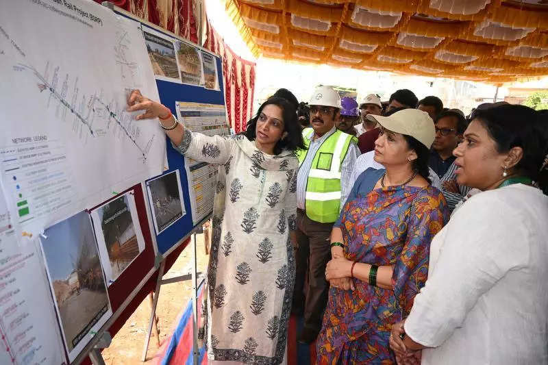 Chief secretary Shalini Rajneesh inspects suburban rail work in Bengaluru