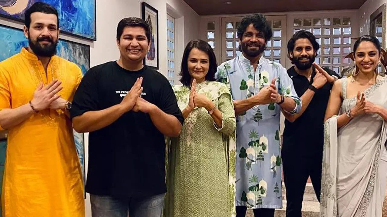 Sobhita dazzles in a grey saree to celebrates Diwali