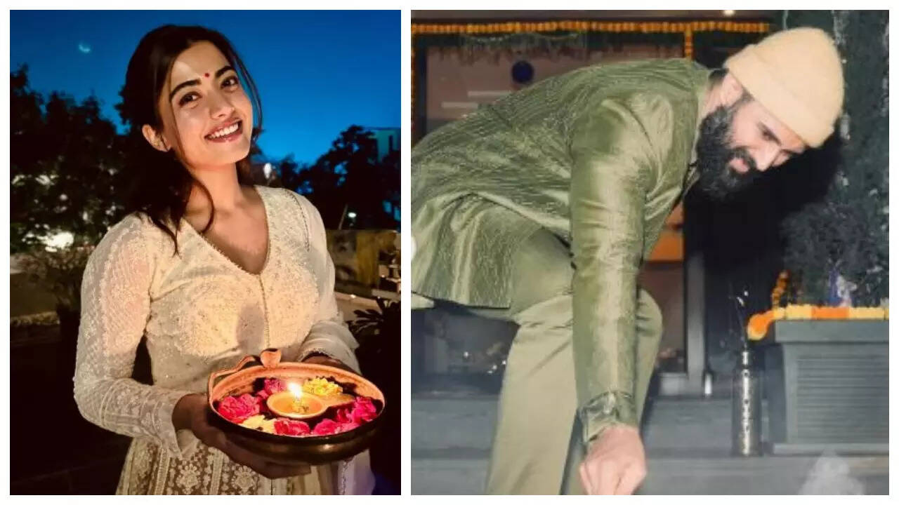Rashmika-Vijay share their Diwali celebrations photos