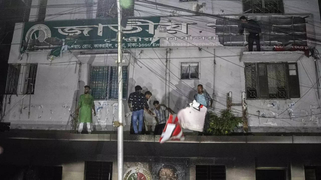 Watch: Office of Sheikh Hasina’s coalition party attacked in Bangladesh, set ablaze