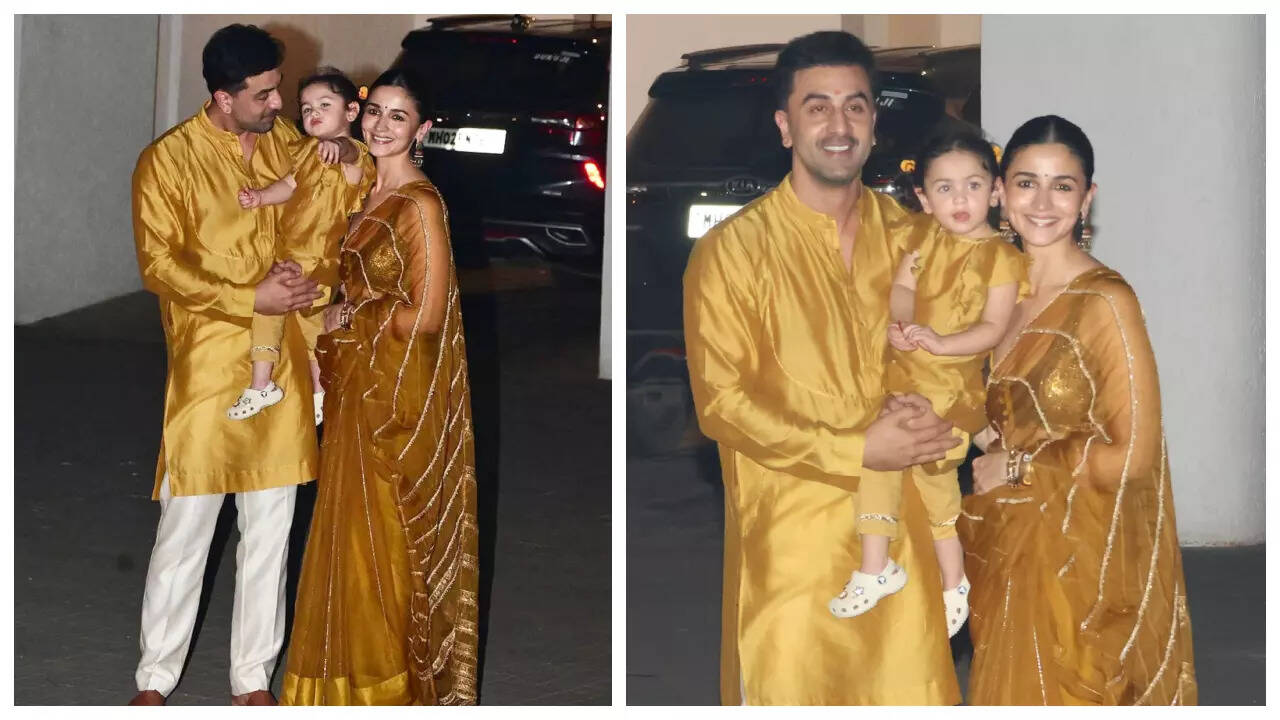 Raha strikes cute poses with Ranbir-Alia on Diwali