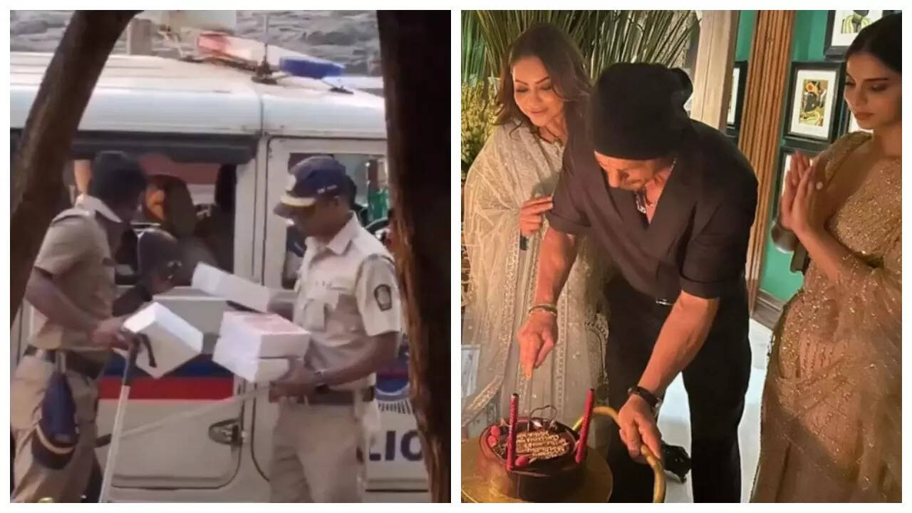 SRK's treats for Police amidst heightened security - WATCH