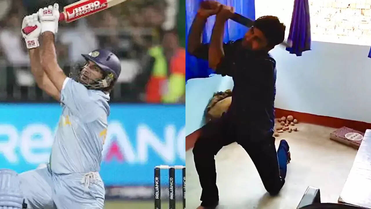 Yuvraj shares viral video of fan mimicking his iconic shots